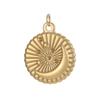 CARLIDANA Retro Geometric Jewelry Pendant Charms Stainless Steel Gold Plated Embossed Coin Moon Sun Jewelry Accessories Earrings
