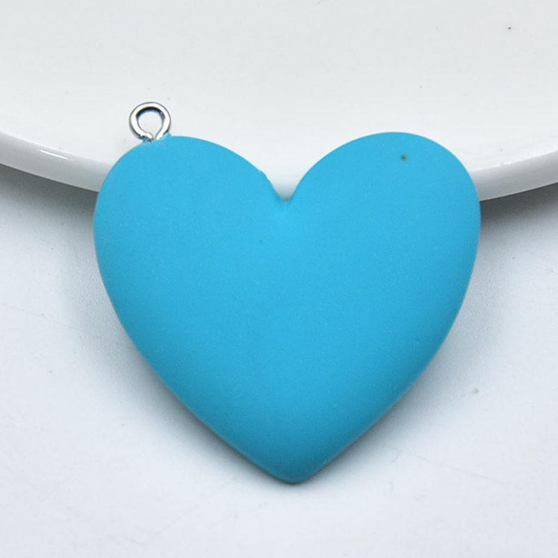 Large Peach Heart Resin Pendant Keychain - DIY Jewelry Accessory