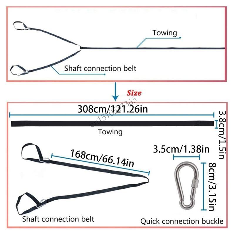 090E Tow Cable Car Rescue Traction Strap Car Pulling Rope For Snowmobile Motorcycle