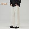 Men Pants Solid Color Straight Wide Leg Retro Style Pants with Pockets Zippered Trousers for Daily Home Streetwear Sports