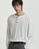 Work On Body Off Three-Button Semi-Overfit Henley Neck Long Sleeve [Ivory]