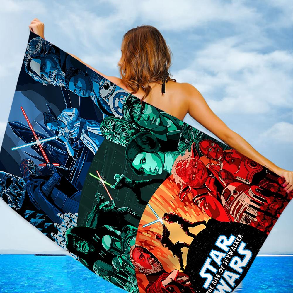 Film S-Star W-Wars Microfiber Beach Towel Absorbent Quick Dry Soft Yoga Swimming Resort Mountain Climbing Towel
