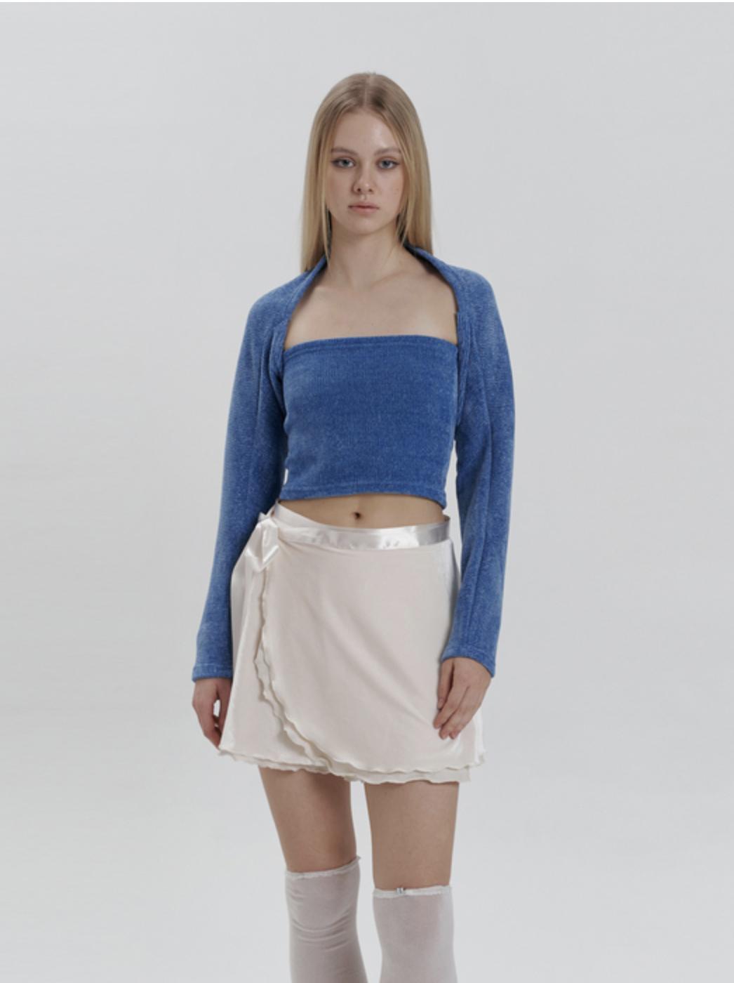 Kinder Baby Aileen Knit Top & Bolero Set - Blue Blue/Free
