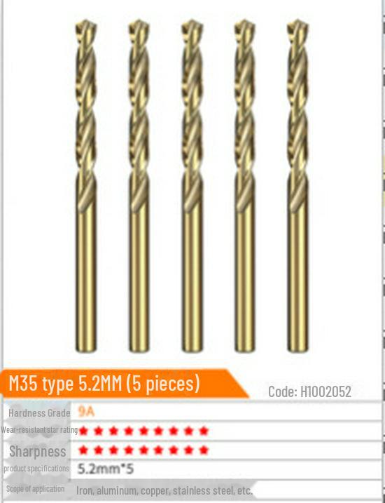Huhao Cobalt Alloy Twist Drill Bit Set for Electric Hammer and Stainless Steel.