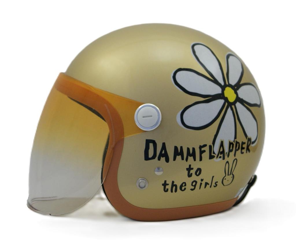 SUNUP Motorcycle Helmet Jet Type FLOWER Champagne Gold FREE SL-001 Size LADY'S (57-58cm) (Champagne Gold)