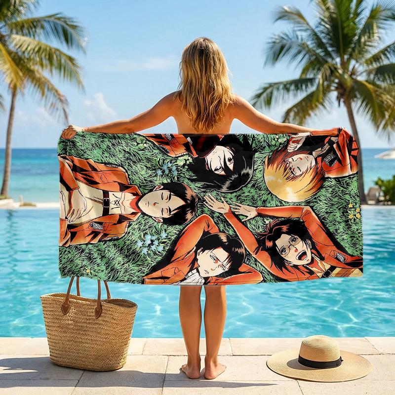Attack Titan Fashion Beach Towel: Ideal for Summer Adventures Soft, Absorbent and Quick Drying Suitable for Swimming and Bathing