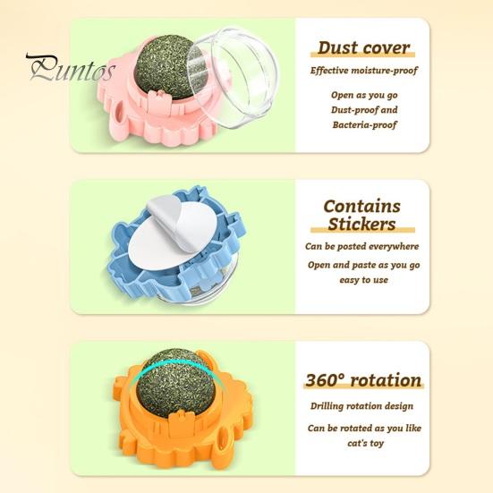 Wall Catnip Ball Toy Rotatable Catnip Ball Lick Treats Catnip Toy Sheep Shape Toy with Dust-Proof Cover for Cat Oral Health