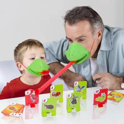 Frosch Eidechse Maske Wagging Zunge Lecken Karten Brettspiele für Kinder Familie Party Spielzeug Antistress Lustige Desktop Puzzle Spiel Spielzeug