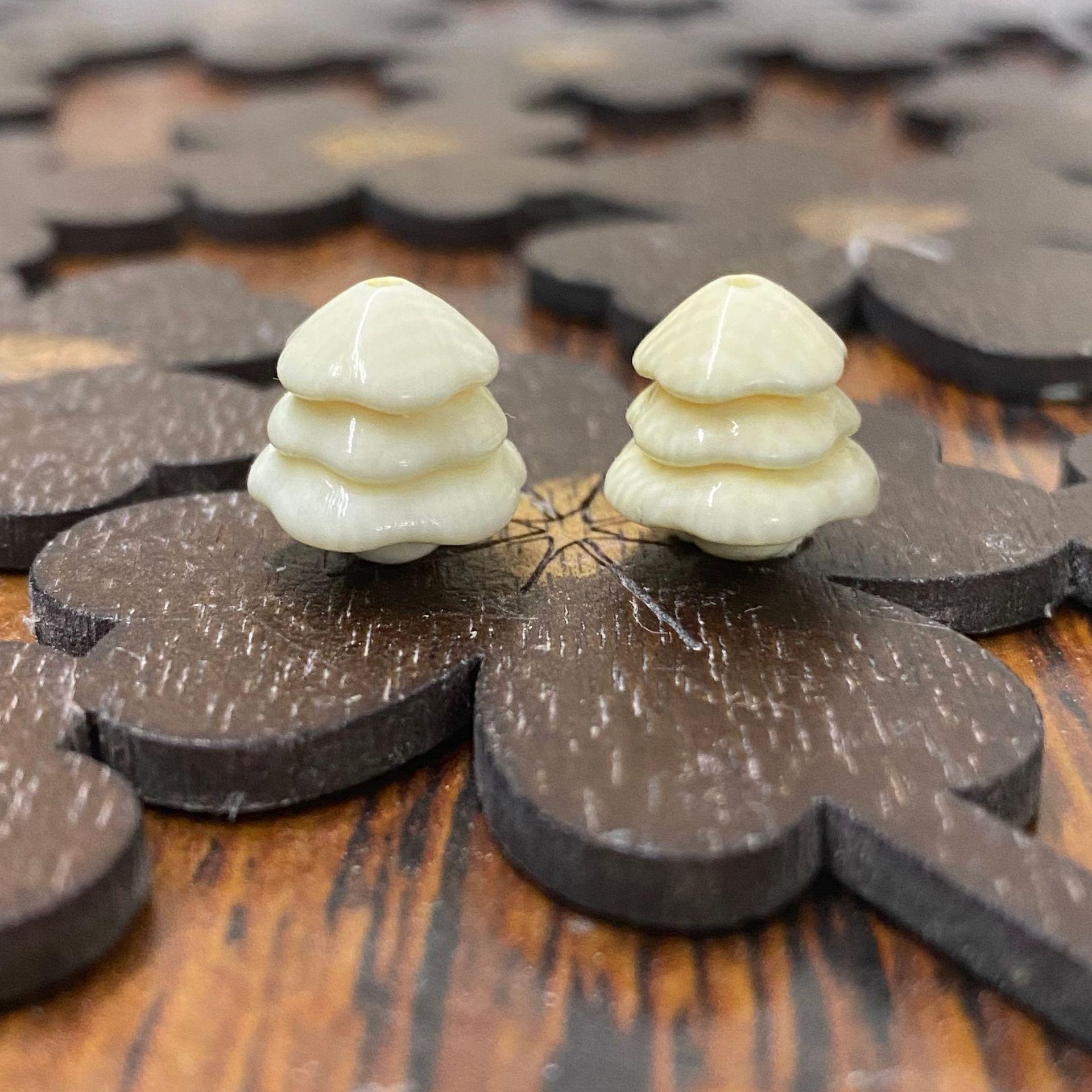 Natural Mammoth Ivory Christmas Tree Pendant and Bracelet Charm Set