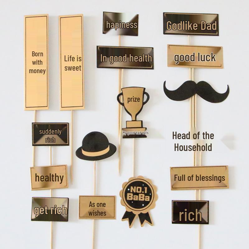 Father's Day Cake Topper: Healthy & Happy Birthday Dad Figurine