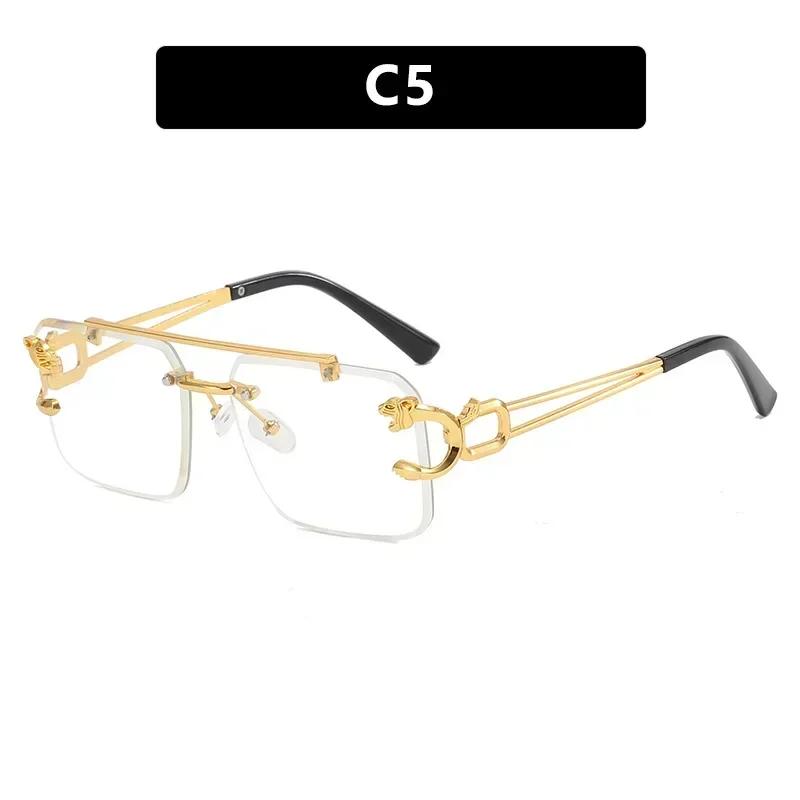 Men Women Unisex Fashion Uv400 Sunglasses Luxury Brand Design Eyewear Eyeglasses Rimless Oversight Eye Protection Eyeglasses