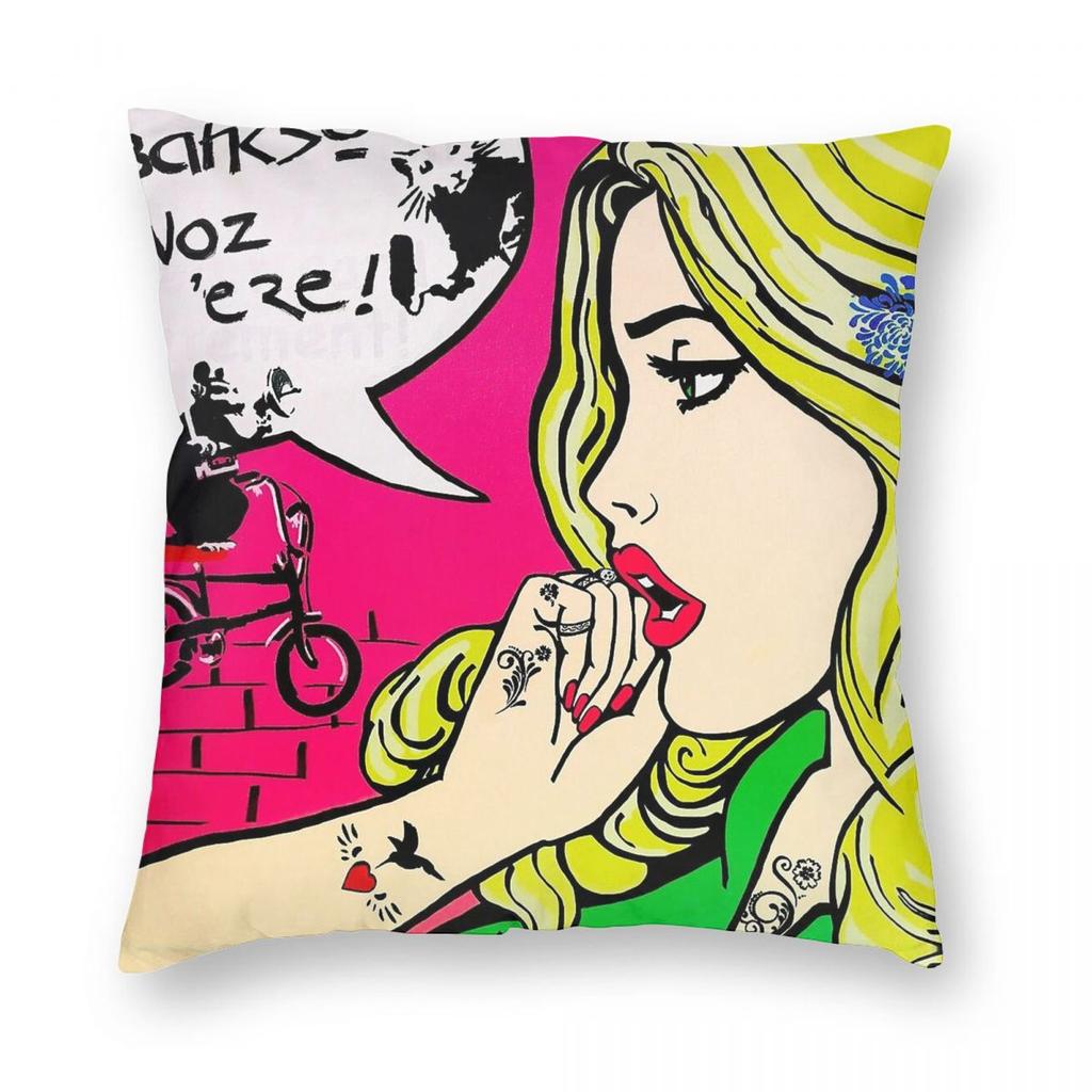 Banksy Goes Pop Art Pillowcase Polyester Linen Velvet Creative Zip Decor Throw Pillow Case Sofa Cushion Cover