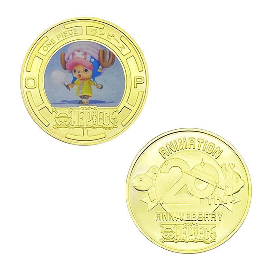 Anime Collectible Coins Luffy Zoro Gold Plated Metal Commemorative Coins Periphery Kids Birthday Gift Toy
