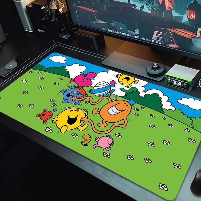 Mr. Men Little Miss Large Size Mouse Pad Large Gaming Table Cushion Non-slip Laptop Tablet Big Mousepad XXL Mat Mini PC Playmat With Lock edge