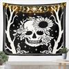 Halloween Boho Moth Tapestries Gothic Nature Wall Tapestry Boho Exotic Vintage Floral Black Wall Art For Kids Teens Youth Women