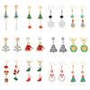 Asymmetrical Rhinestone Santa Claus & Christmas Tree Earrings