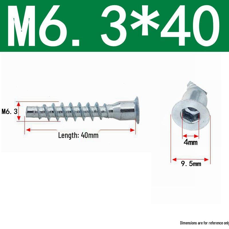 Parafusos Auto-atarraxantes para Madeira com Cabeça Escareada e Soquete Hexagonal Overmountain M5/M6/M7 para Reparo de Móveis.