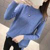 Autumn and Winter Women's Sweater Half High Collar Long Sleeve Versatile Knitted Shirt for Women