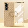 For Samsung Galaxy Z Fold5 5G Case Woven Texture Leather+PC Phone Cover with Back Screen Film