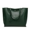 New All Matching Fashionable Handbags Simple Oil Wax Leather Casual Women's Shoulder Bags Large Capacity Tote Bags