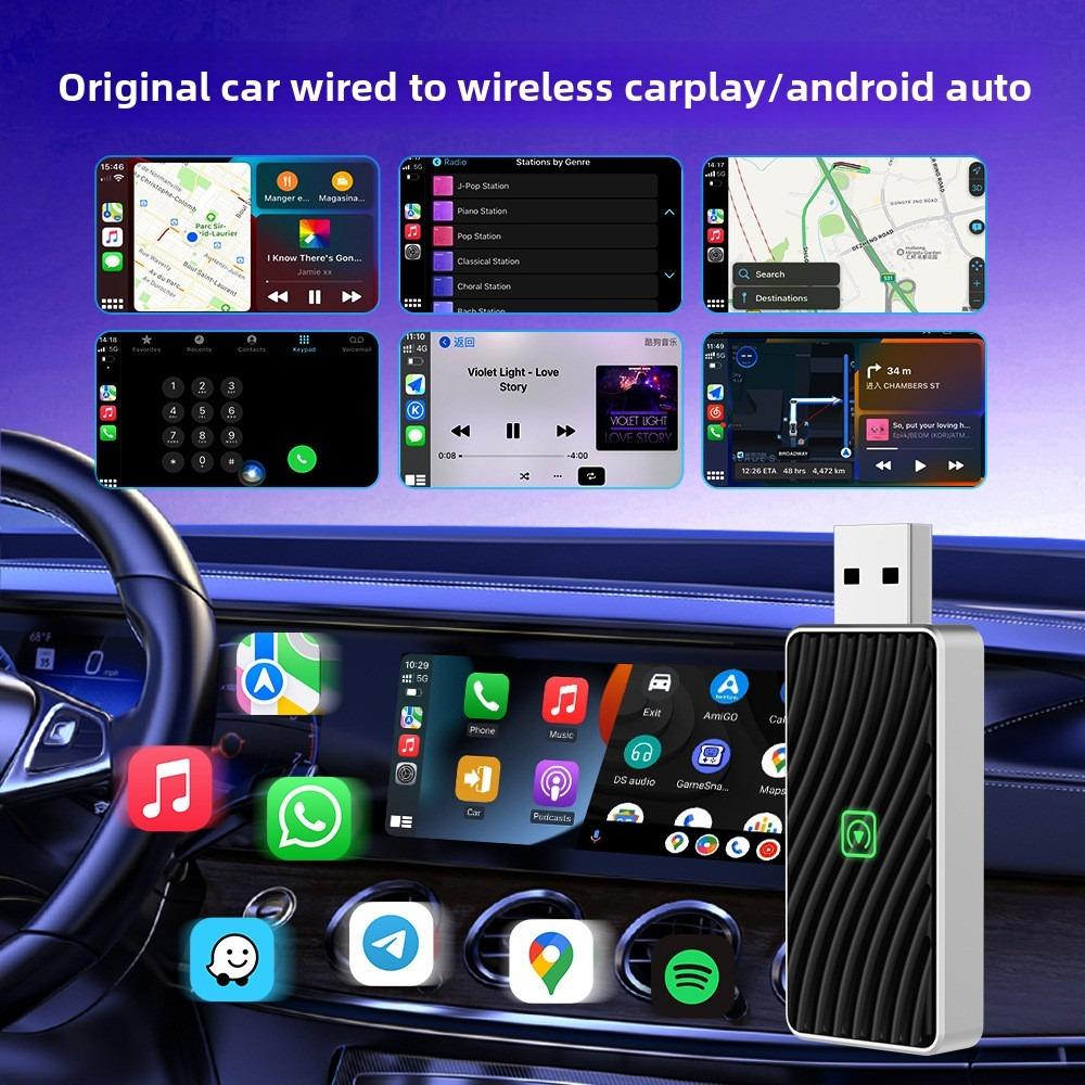 Wireless Carplay Adapter USB To Wireless Carplay Android Auto Dual Channel Carplay Box for Car