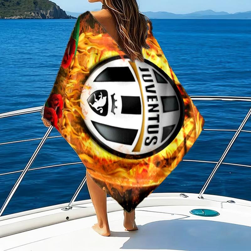 Asciugamano da Spiaggia Stampato Juven-tus Football Club, Microfibra Super Morbida, Regalo Perfetto Compleanno, per Piscina, Spiaggia, Viaggio, per famiglia e amici