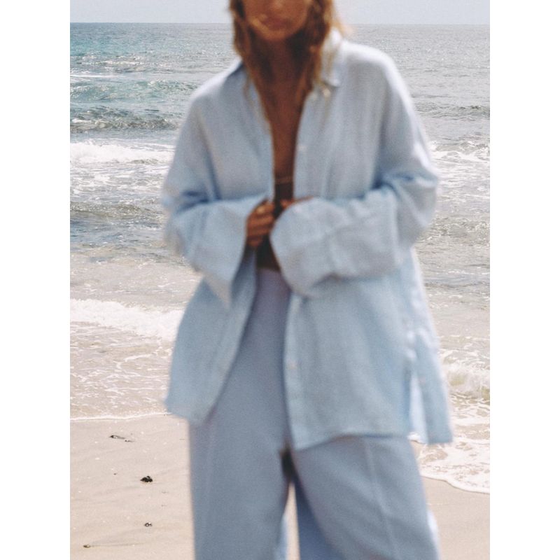 Za2024 Summer New Product Women's Clothes Linen Loose Shirt 4764001 Draping Pants 1255410 406