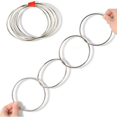 4 stuks 10 cm Ketting Chinese Ringen Close-Up Goocheltruc Attributen Magische Koppelringen Magische Speelgoed Cadeau voor Kinderen Feest Podiumoptreden