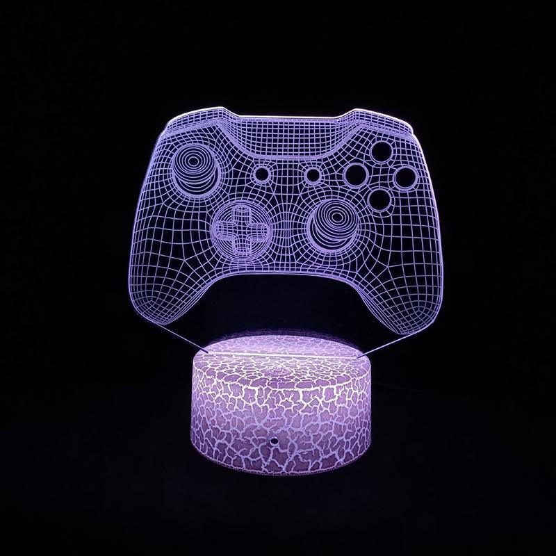 Creative 3D Game Controller Desk Lamp: 7-Color LED Decorative Night Light for Xbox
