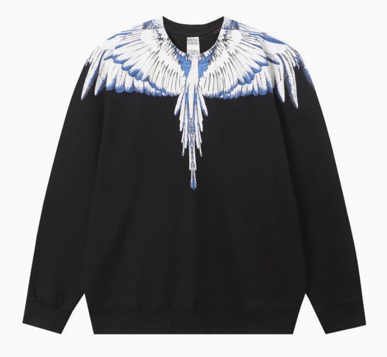 Felpa con cappuccio Marcelo Trendy Feathered Wings: Felpa girocollo unisex con motivo a fulmini e serpenti multicolore Phantom Wings.