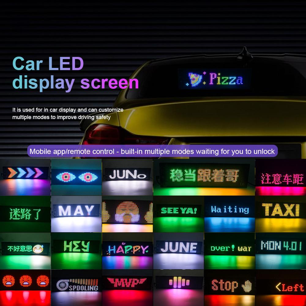 Scrolling Advertising LED Sign Display USB RGB Car App Control Bluetooth Custom Logo Display Text Pattern Animation Programmable
