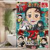 D-Demon Slayer 1pc Shower Curtain Polyester Waterproof Shower Curtain Bathroom Partition Curtain Decoration Accessories