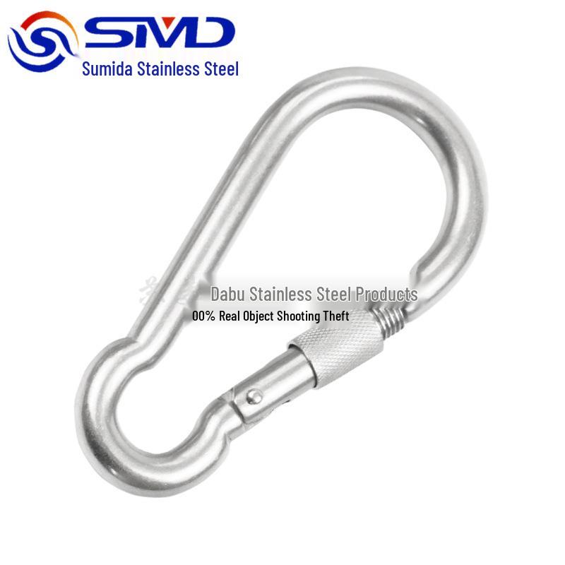 

304 Stainless Steel Carabiner with Nut Safety Buckle Key Chain M5