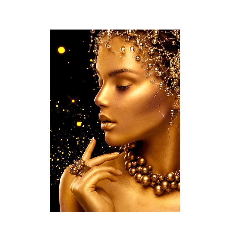 

Черно-золотая женская сексуальная обнаженная африканская художественная картина маслом на холсте, плакаты и принты Cuadros, настенная художественная картина для гостиной 21x30 No Frame