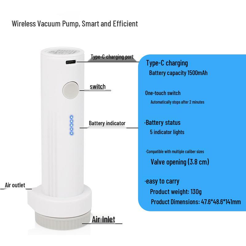 Portable Wireless Electric Air Pump for Camping: Inflate/Deflate Mattresses & Swim Rings with Storage