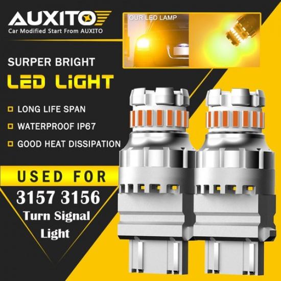 2X  3157 3156 Amber yellow LED Turn Signal Light Bulb Error Free EOA