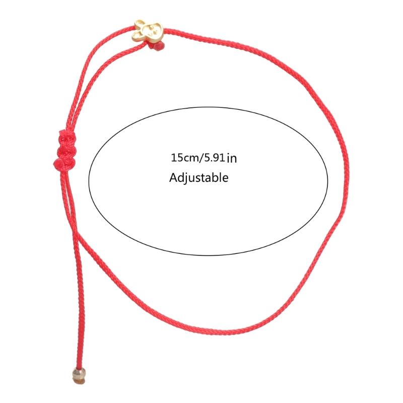 Midautumn Festival Bunnies Hand-woven Red String Rabbit Bracelet Gift for Lover