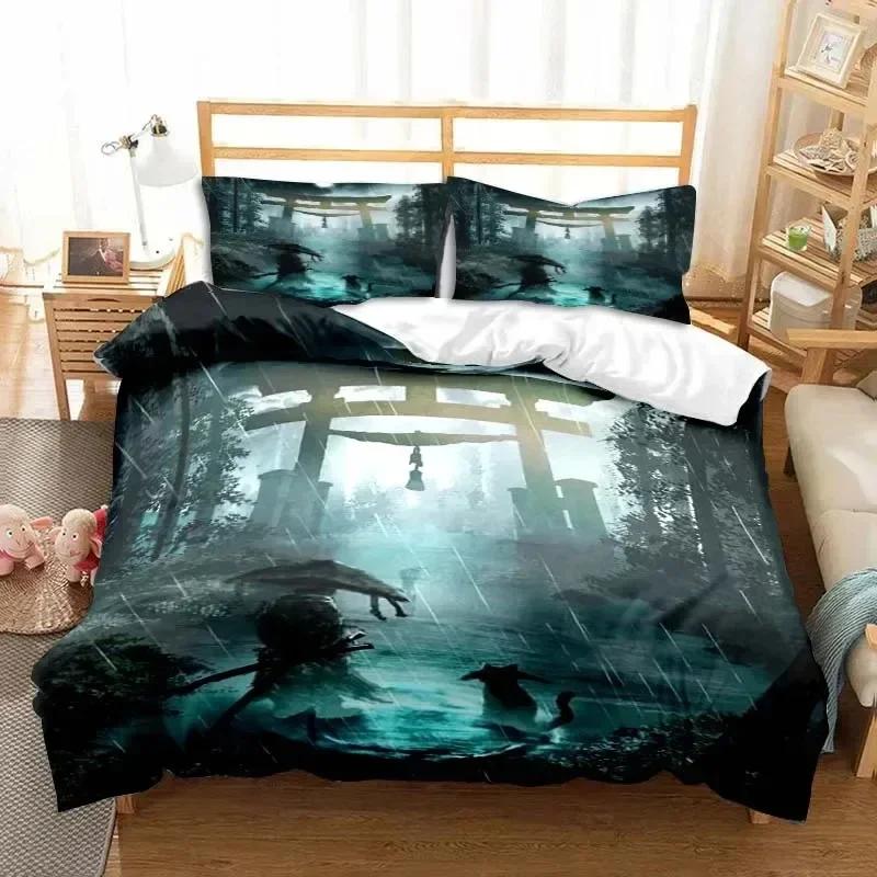 Japanische Samurai Bettwäsche Set Weiches Bettbezug Set Männer Teenager Schlafzimmer Einzel Doppel King Size Bettbezug Kissenbezug Jungen Geschenk