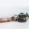 Anti-Scalding Glass Tea Cup with Infuser Wooden Handle Tea Infuser Cup  Office