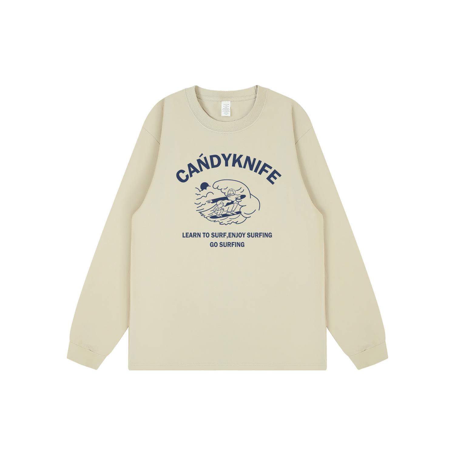 

2024 Trendy Retro Hip Hop Letter Print Cuffed Sleeve Long T-Shirt S