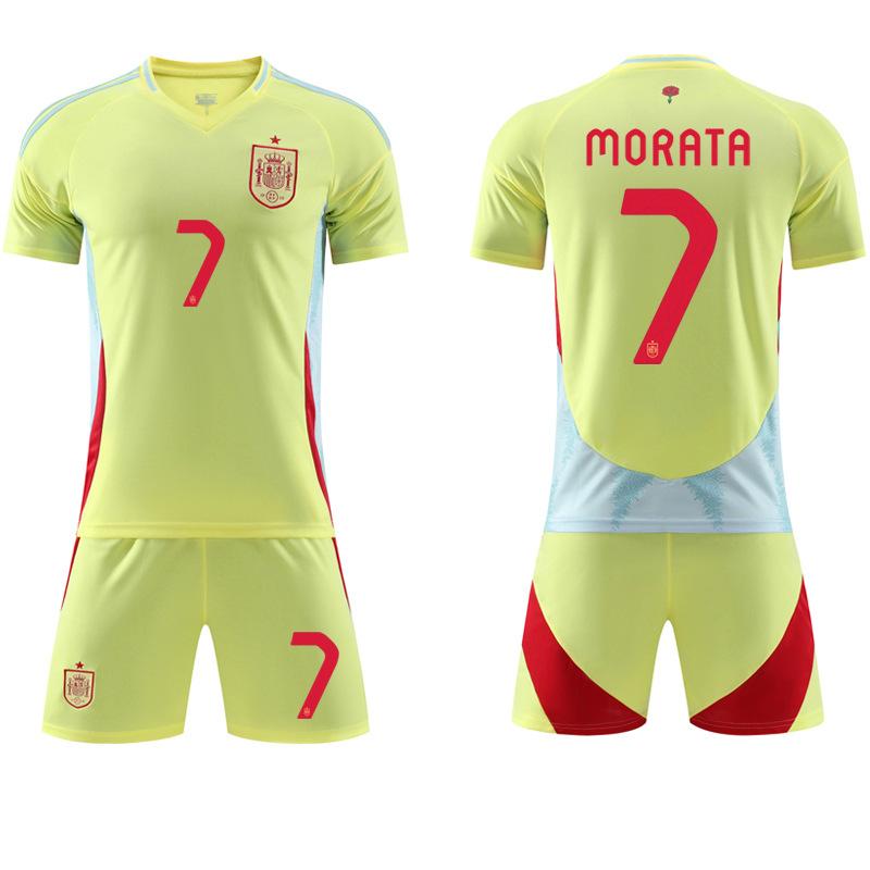 

2024 Испания Выездная Евро Футболка #19 Ямаль #7 Мората #17 Нико #8 Ольмо Футбольные Футболки M