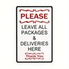 1pc Metal Sign Please Leave Packages and Deliveries Here Luggages Parcels Delivery Friendly Tips Notice Signs Home or Business