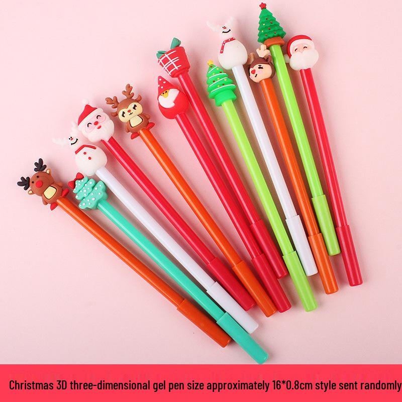 Ten-Color Cartoon Ballpoint Pen - Cute Christmas Gift for Kids and Students