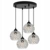 UNIQUE CHANDELIER HANGING LAMP CHROME CRYSTAL