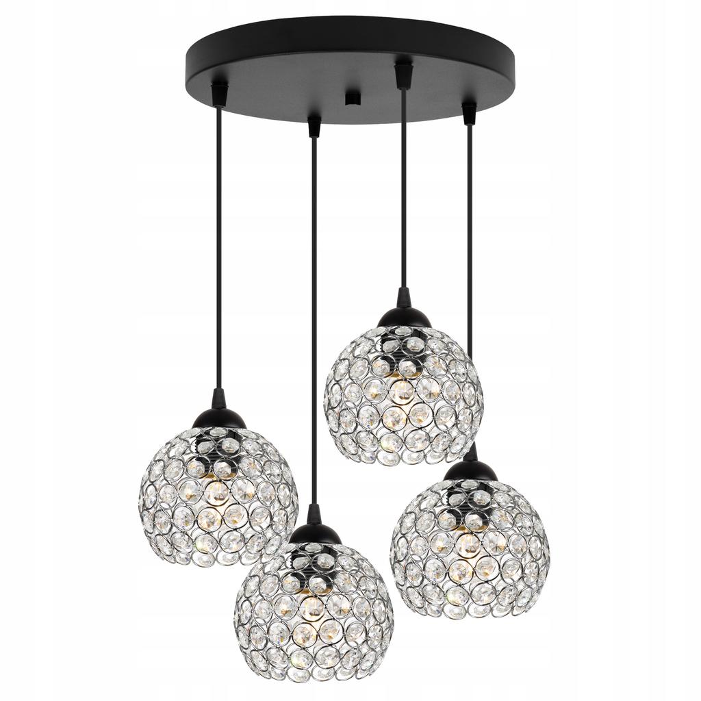 UNIQUE CHANDELIER HANGING LAMP CHROME CRYSTAL