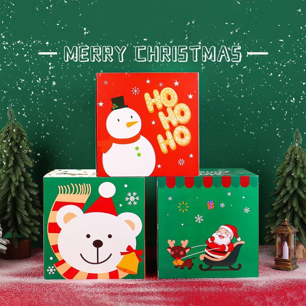 Cartoon Xmas Candy Gift Box Cute Merry Christmas Decorations Christmas Paper Gift Box  Party Favors