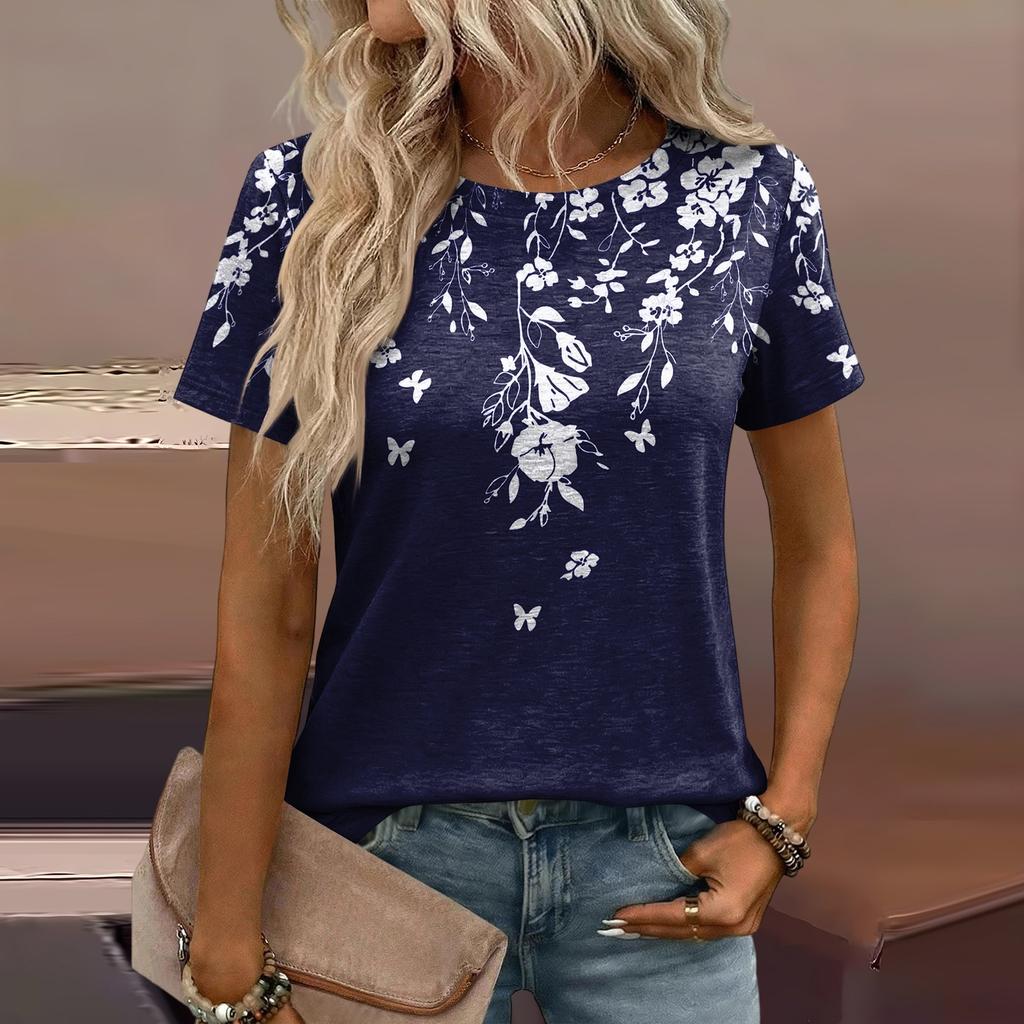 Women's Loose-Fit Fashionable Casual Printed T-Shirt