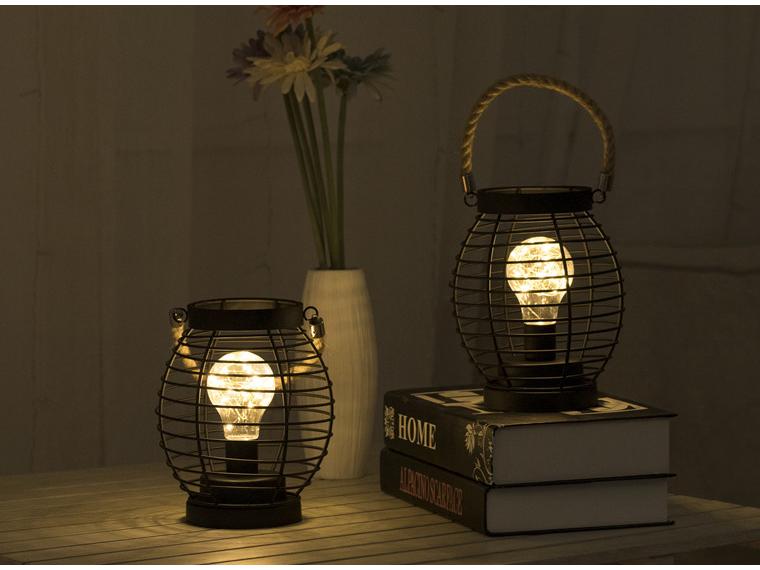 Nordic Wrought Iron Wine Glass Lamp - Indoor Decorative Copper Wire Christmas Light