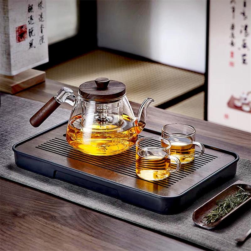 1000ml High Borosilicate Glass Teapot Cooking and Steaming Dual Purpose Glass Tea Pot Tea Kettle Tea Infuser Teaware