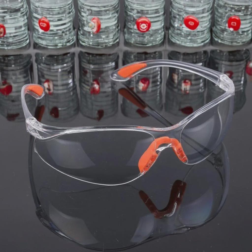 Lab Work Safety Eye Protective PC Material Anti-Impact Wind/Dust Proof Chemical Resistant Half-Frame Goggles YHLB Brand Clear